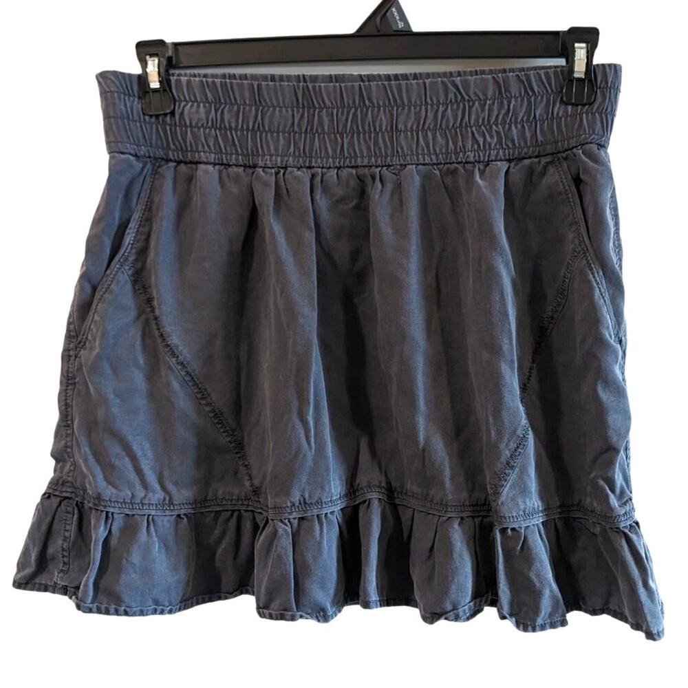 Athleta Asphalt Gray Ruffled Active Cargo Tennis Skirt Small